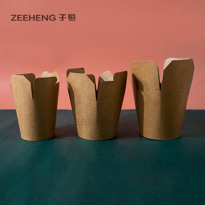 재활용 가능한 친환경 크래프트 상자 브라운 화이트 누들 그릇 16oz/26oz/32oz